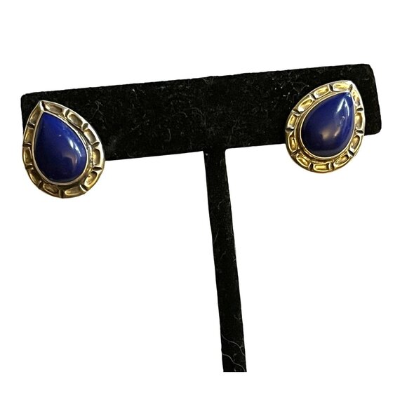 Jewelry - Sterling Silver Deep Blue Teardrop Earrings